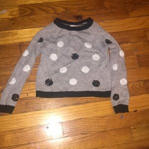 Sequined polka dot sweater